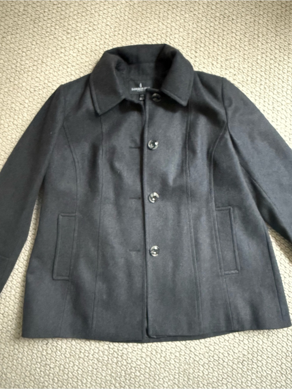 London Fog Wool Pea Coat - Dark Grey